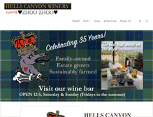 Tablet Screenshot of hellscanyonwine.com